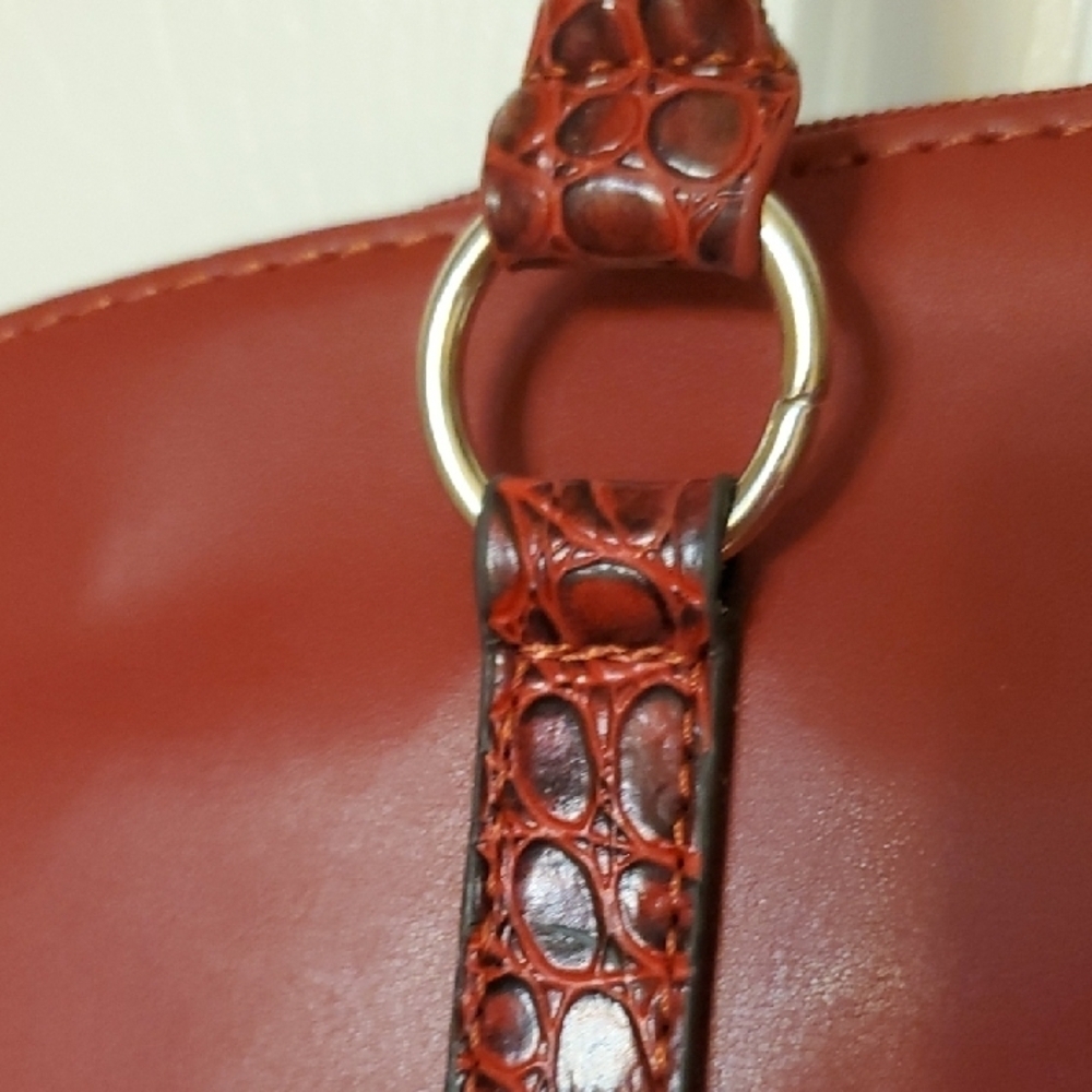 Tote Bag Chic Maroon  Crocodile-Patterned   13 X 17 - Picture 4 of 12